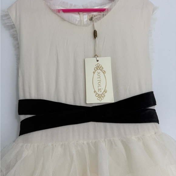 Joyfolie Cream and Black Formal Kids Dress - Picture 3 of 5